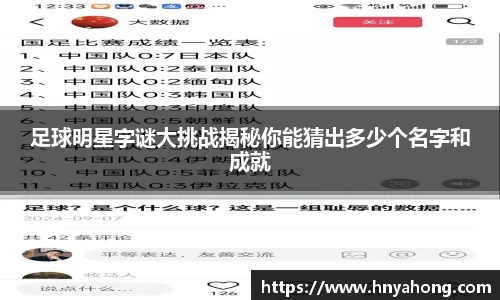 足球明星字谜大挑战揭秘你能猜出多少个名字和成就
